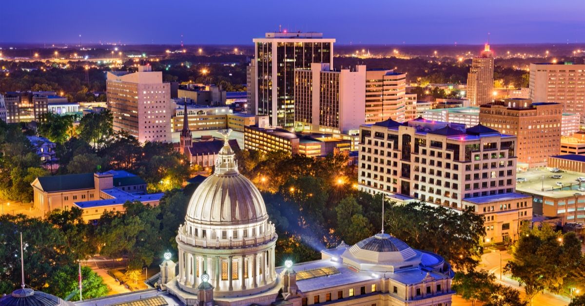 Jackson Mississippi Skyline with Capitol