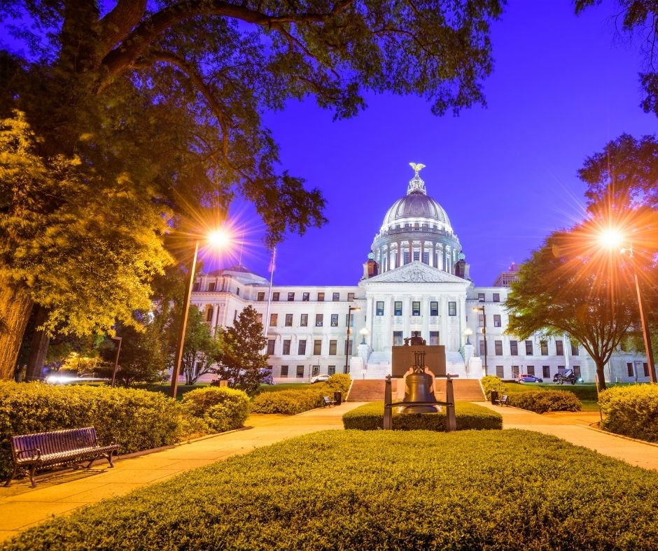 Mississippi State Capitol at Dawn