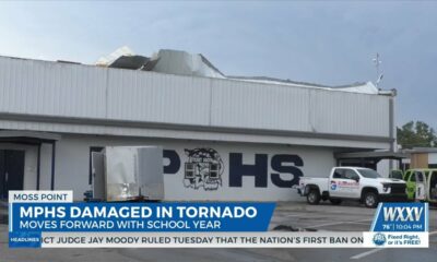Moss Point High School damaged in tornado