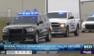 Several police departments escort fallen Bay St. Louis officers to funeral homes
