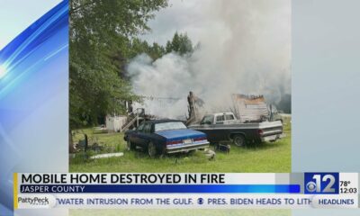 Jasper County mobile home damaged by fire