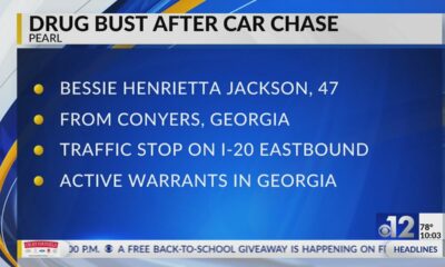 Georgia woman arrested after chase in Pearl