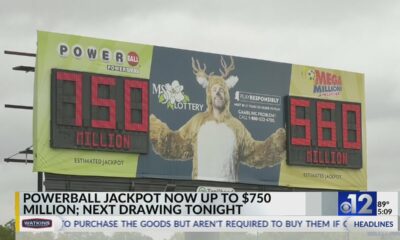 Powerball jackpot climbs to $750 million ahead of Wednesday’s drawing