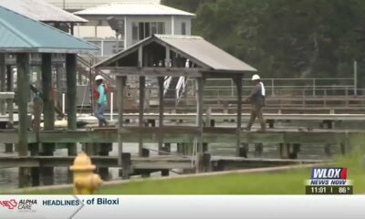 Construction underway at two Biloxi piers