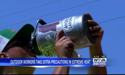 Outdoor workers taking extra precautions with extreme heat