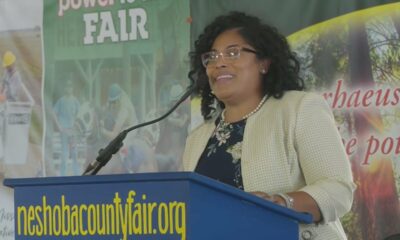 Candidate for Lt. Governor, Tiffany Longino, speaks at 2023 Neshoba County Fair
