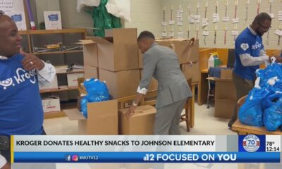 Kroger donates healthy snacks to Johnson Elementary