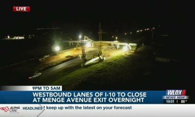 WB I-10 closing overnight for bridge demo at Menge Ave. exit