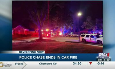 Police chase in Biloxi ends in car fire