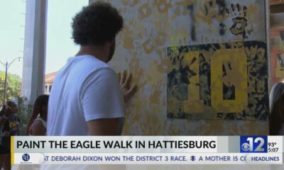 USM students paint Eagle Walk Drive