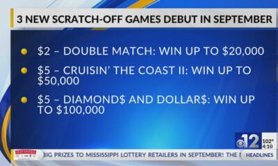 Three Mississippi Lottery scratch-off games debut in September