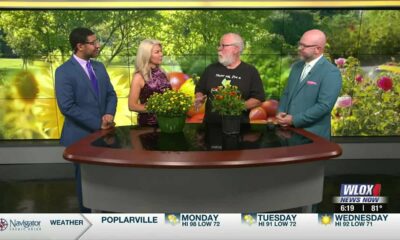 Dr. Gary Bachman brings beautiful mum plants to GMM set