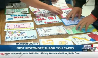 Coast schools create thank you cards for first responders