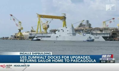 USS Zumwalt docks for upgrades at Ingalls