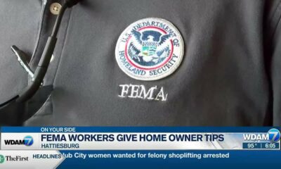 FEMA workers give home owner tips