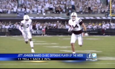 Jett Johnson named Co-SEC Defensive Player of the Week