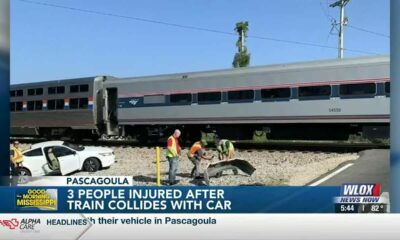 Three injured after Amtrak train collides with car on Highway 90 in Pascagoula
