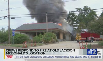 Crews respond to fire at old Jackson McDonald’s location