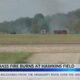 Large grass fire burns at Hawkins Field