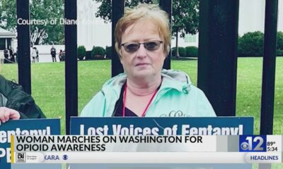 Woman marches for opioid awareness
