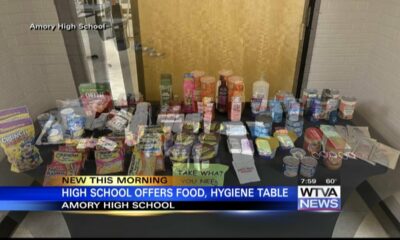 Amory High School offers free food, hygiene table