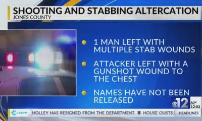 Deputies: Jones County man stabbed in head, attacker shot