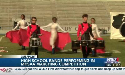 High school bands compete in MHSAA Region V State Marching Evaluation