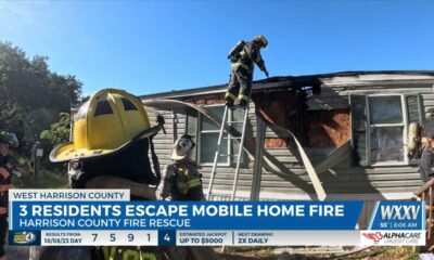 Three people escape house fire in Harrison County