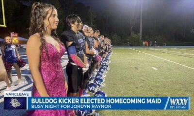 Vancleave kicker spent her Friday night kicking for the Bulldogs and representing her class on