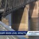 Mississippi River Bridge affected by low water levels