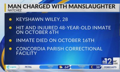 Natchez man charged with manslaughter after inmate dies