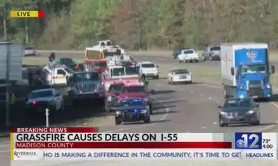 Grass fire causes I-55 closure in Madison County