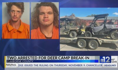 Two arrested for theft at Claiborne County deer camp