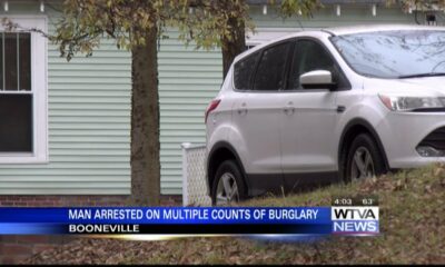 VIDEO: Booneville man arrested for burglaries, shooting, and assault