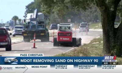 MDOT removing sand on Highway 90 in Pass Christian