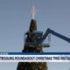 Hattiesburg roundabout Christmas tree installed