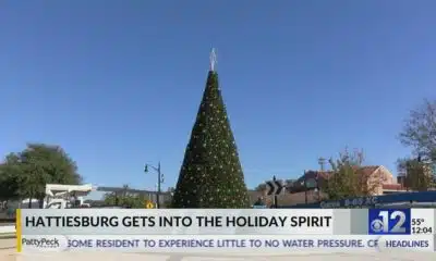 Hattiesburg installs Christmas tree at Hardy Street roundabout