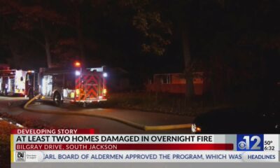 Two Jackson homes damaged in overnight fire
