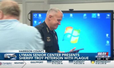 Lyman Senior Center presents Sheriff Troy Peterson with plaque