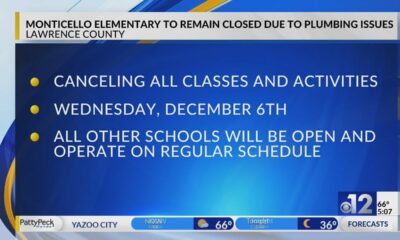 Monticello Elementary remains closed due to plumbing issues