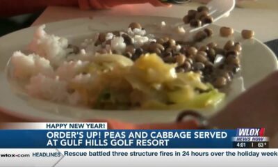 Peas and cabbage served at Gulf Hills Golf Resort