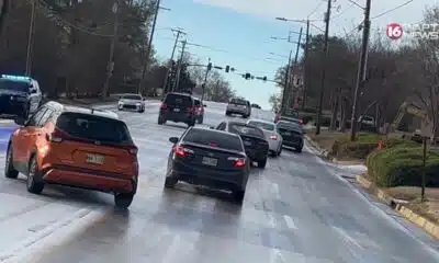 Icy roads make morning commute treacherous
