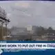 Crews work to put out fire in Collins
