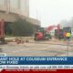 Crews dig a giant hole to repair water line at the Mississippi Coast Coliseum