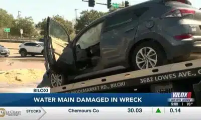Single-vehicle crash closes part of Highway 90 in Biloxi, damages water main