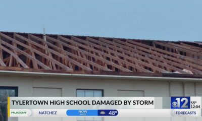 Part of Tylertown High School damaged by overnight storm