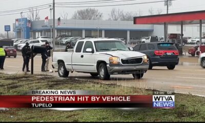 Vehicle struck pedestrian late Monday morning in Tupelo