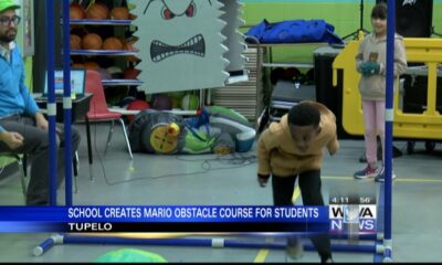 Tupelo elementary students tackle a Mario-themed obstacle course