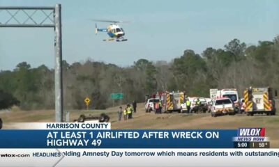 Highway 49 rollover crash leaves 3 injured, shuts down lanes