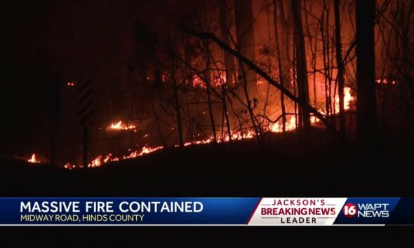Massive wildfire contained in Hinds County